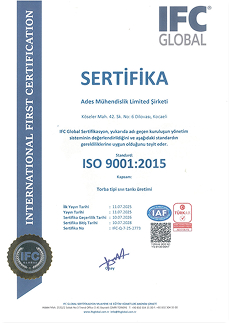 ISO 9001 2015 Certificate